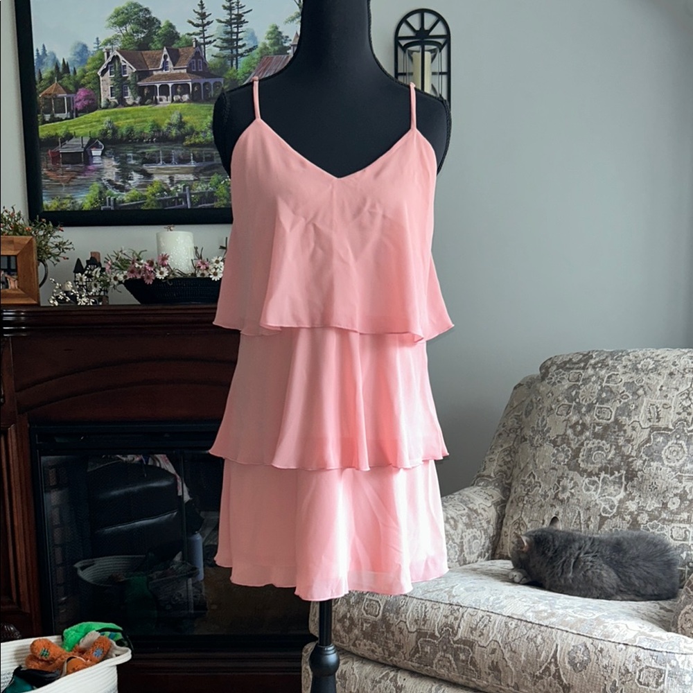 Show Me Your MuMu Blush Tiered Mini Dress